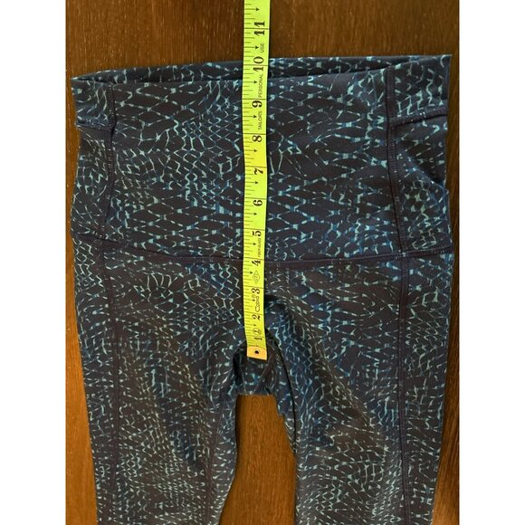 Lululemon Pure Practice Pant Samba Snake Kayak Blue/Hero Blue Leggings Size 4 - Picture 7 of 8